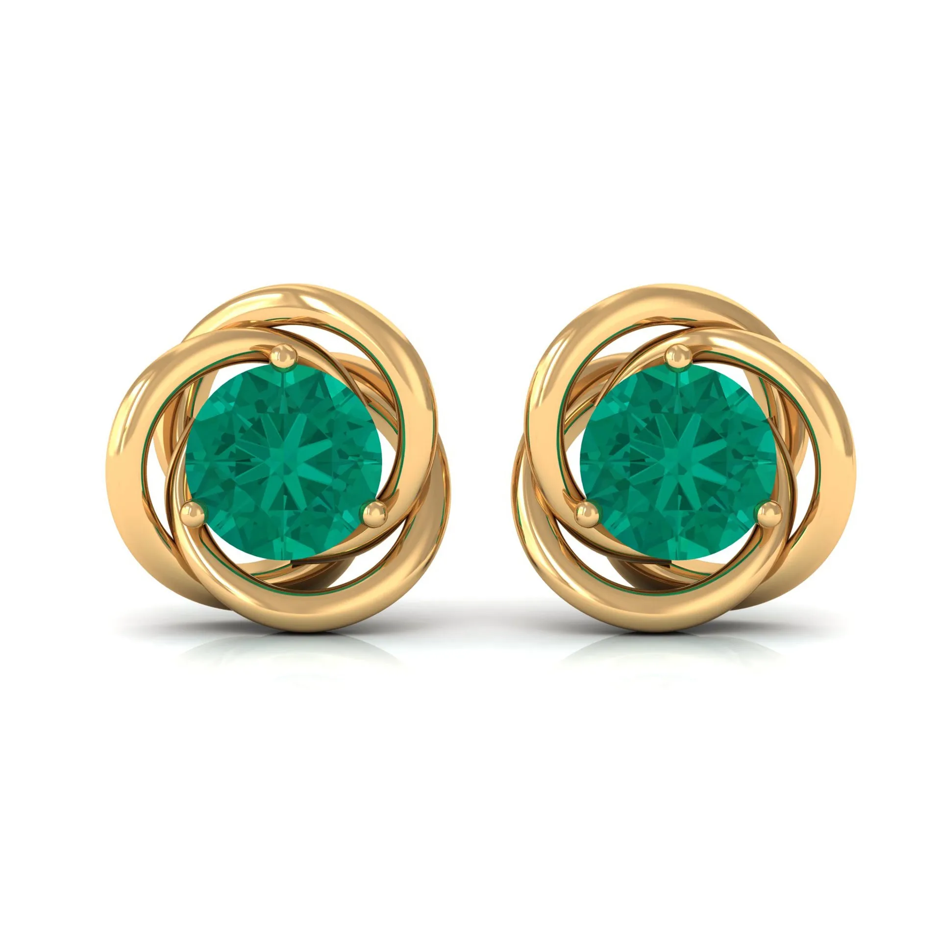 1 CT Emerald Classic Stud Earrings for Women