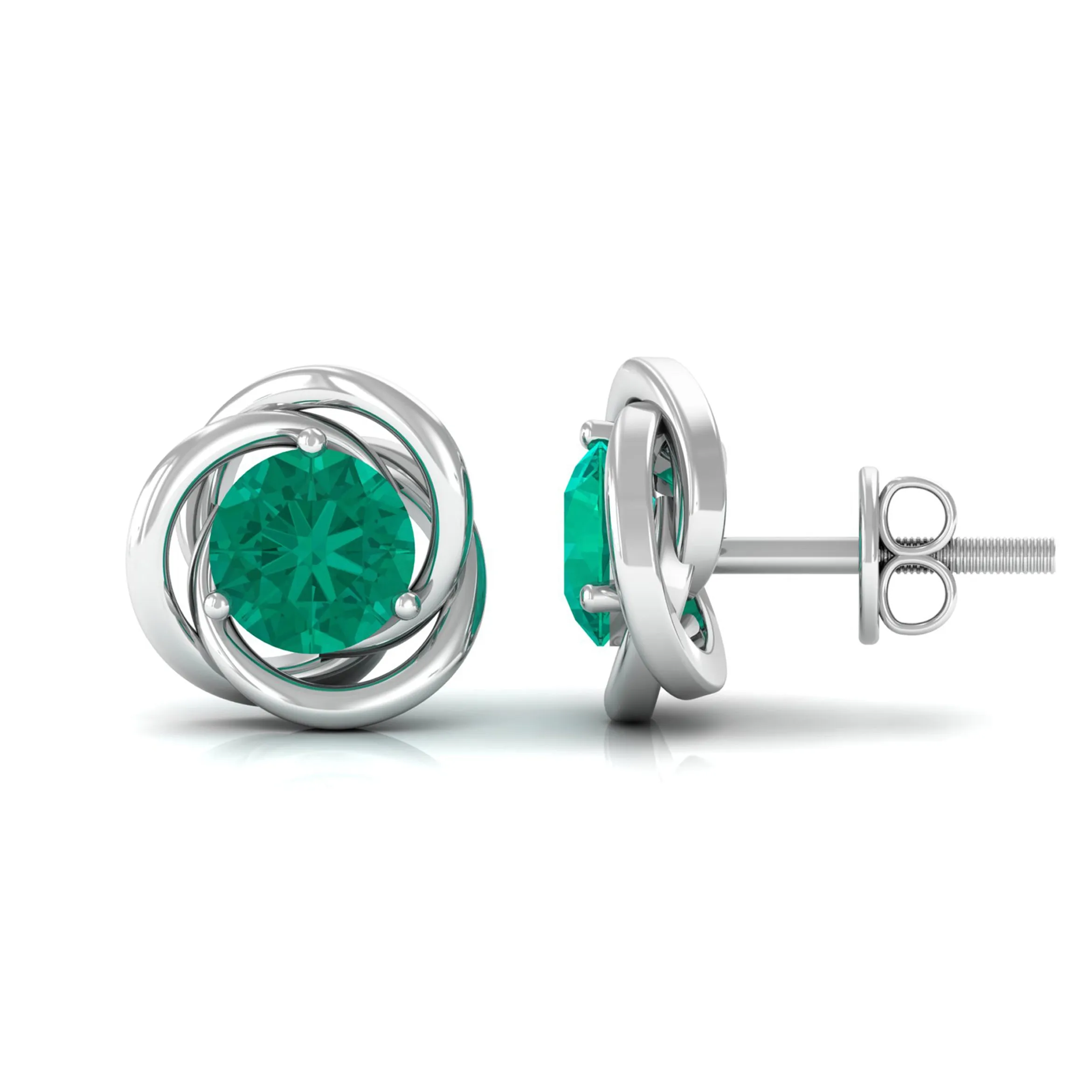 1 CT Emerald Classic Stud Earrings for Women