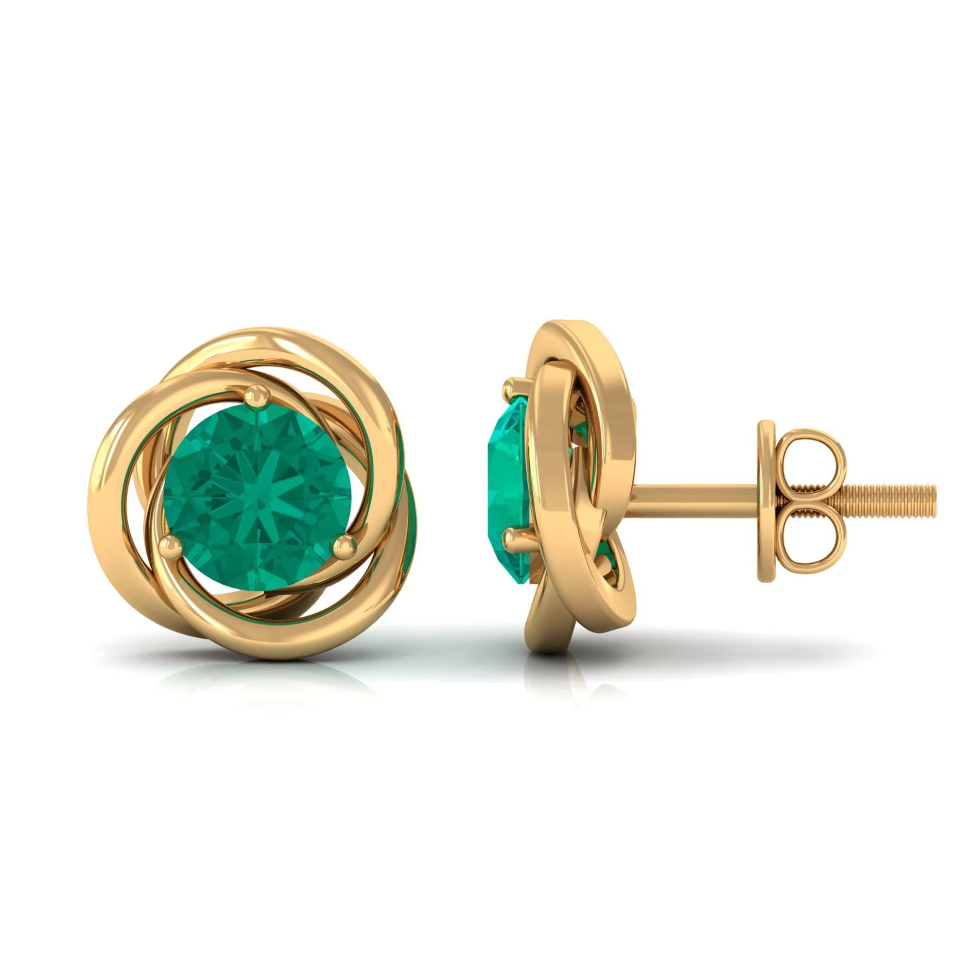 1 CT Emerald Classic Stud Earrings for Women