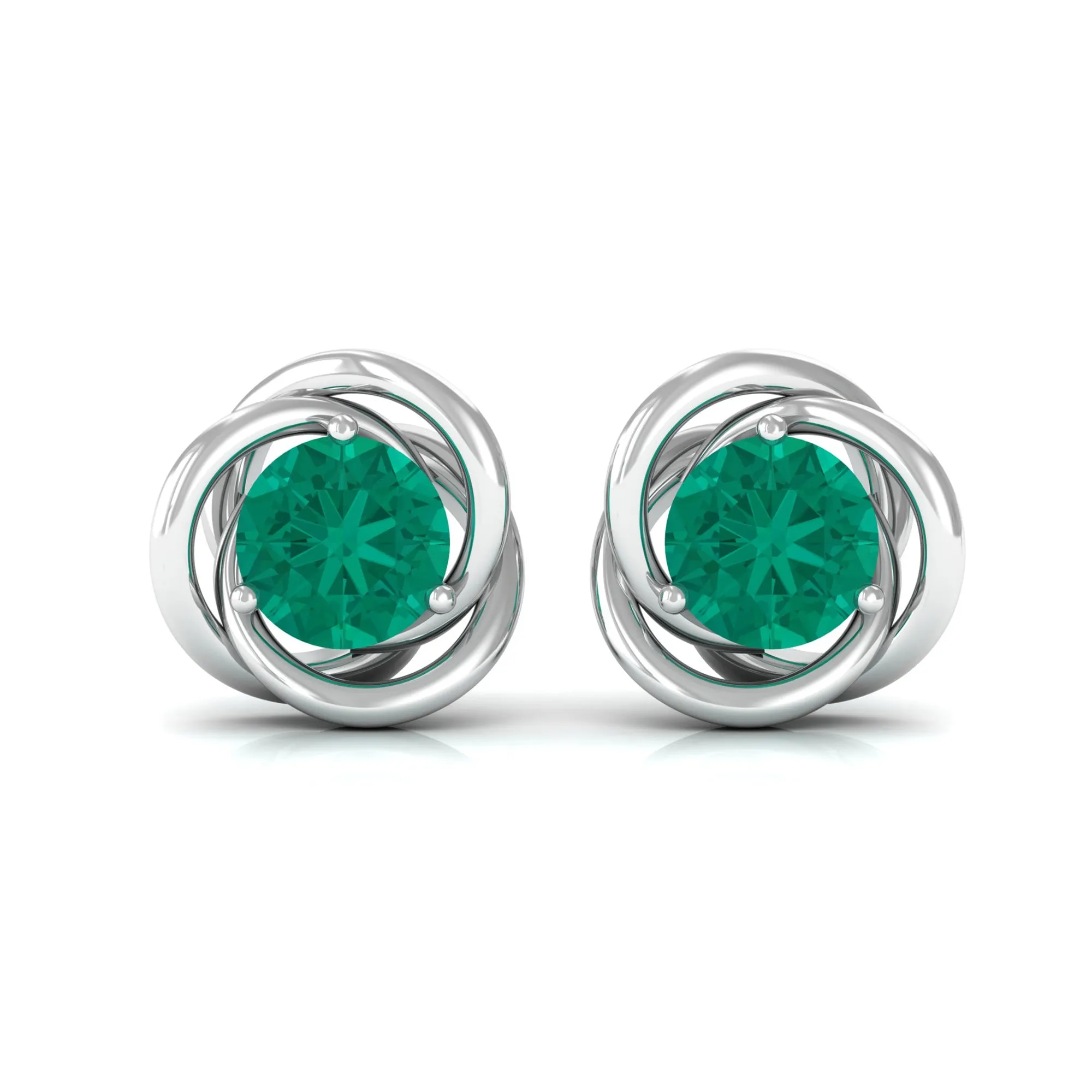 1 CT Emerald Classic Stud Earrings for Women