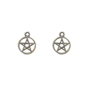 10 Pcs Tibetan Bronze Tone Pentagram Pentacle Wiccan Pagan 24mm x 21mm 3D Charms Pendants