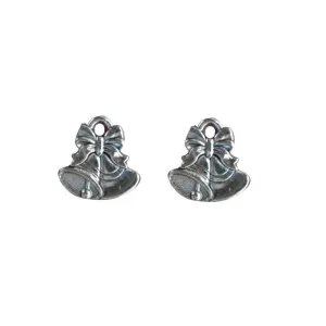 10 Pcs Tibetan Silver Bells and Bows Wedding Bell Double Sided 17X16mm Charms Pendants