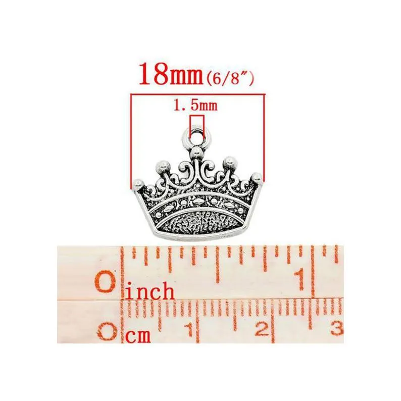 10 Pcs Tibetan Silver CROWN 18mm x 16mm Charms Pendants, Lead & Nickel Free Metal Charms Pendants Beads