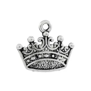 10 Pcs Tibetan Silver CROWN 18mm x 16mm Charms Pendants, Lead & Nickel Free Metal Charms Pendants Beads