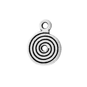 10 Pcs Tibetan Silver DISC WITH SPIRAL CARVED 13mm x 9mm Charms Pendants, Lead & Nickel Free Metal Charms Pendants Beads