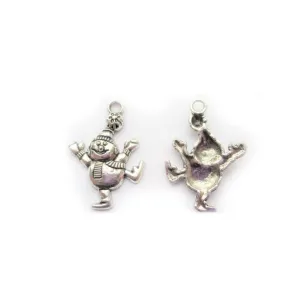 10 Pcs Tibetan Silver Snowman Happy Dancing Christmas 30X20mm Charms Pendants