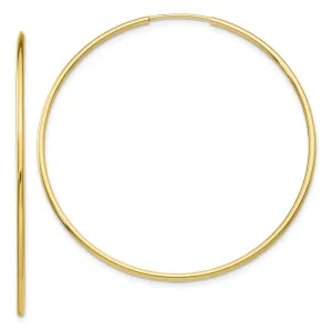 10KT Yellow Gold 45X1.2MM Endless Hoop Earrings