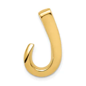 14k Yellow Gold Fancy J Shape Reversible Omega Slide Pendant