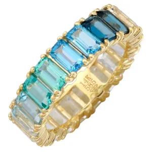 14k Yellow Gold Ombre Gemstone Ring