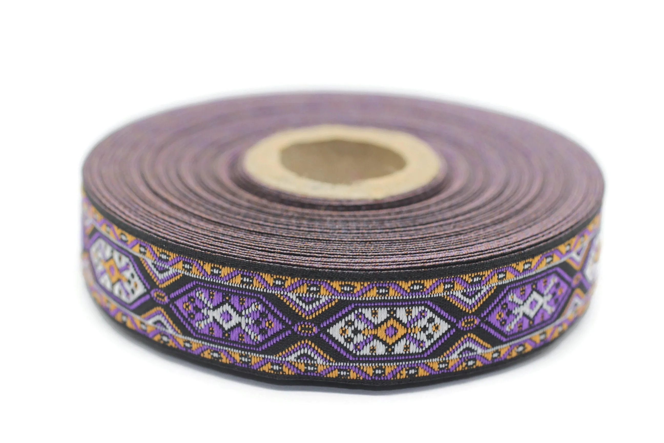 18 mm Anatolian Kilim Jacquard Ribbons (0.70 inches), Upholstery Fabric, Woven Trim, Drapery Curtain Making Border 18588