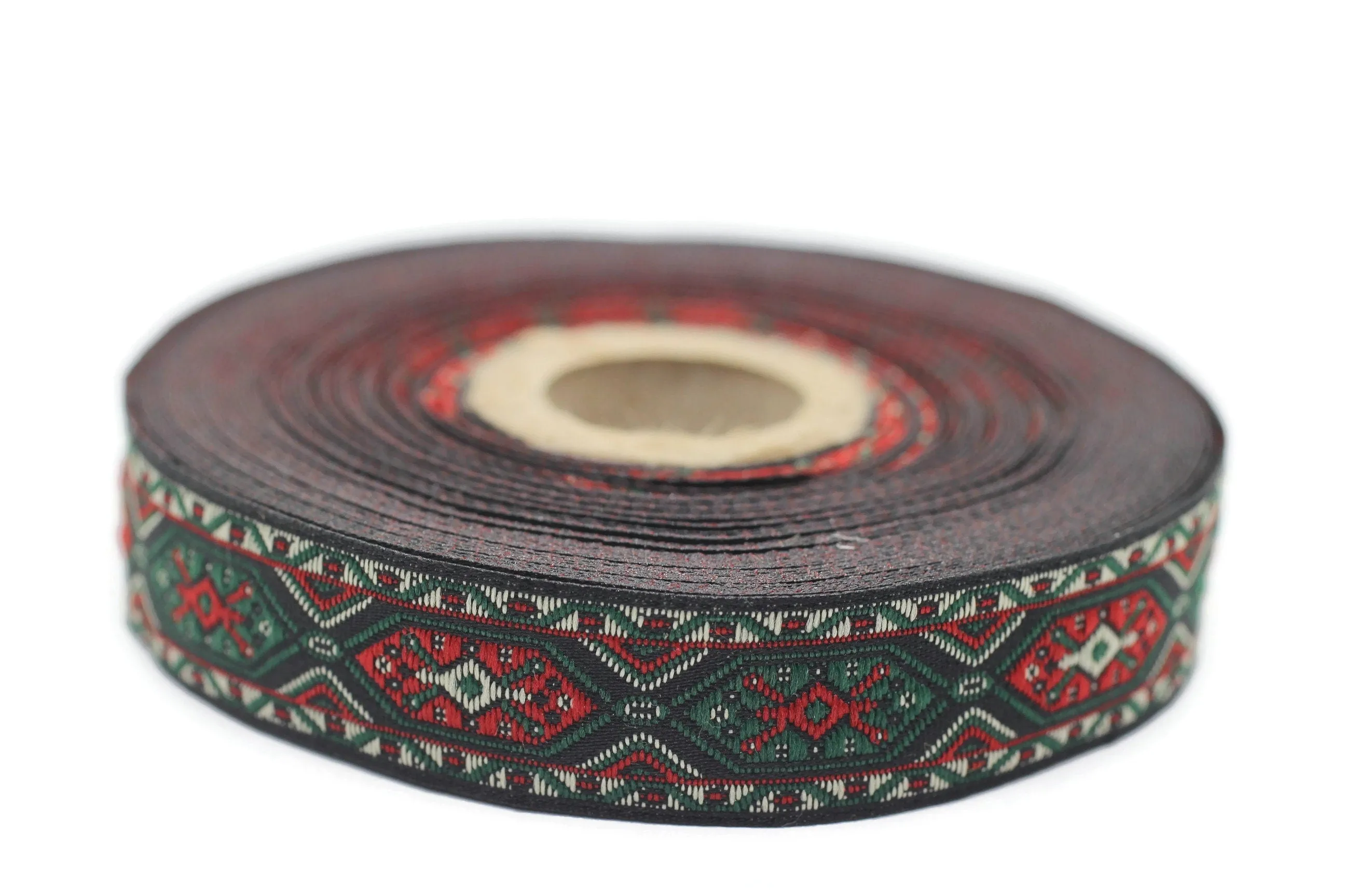 18 mm Anatolian Kilim Jacquard Ribbons (0.70 inches), Upholstery Fabric, Woven Trim, Drapery Curtain Making Border 18588