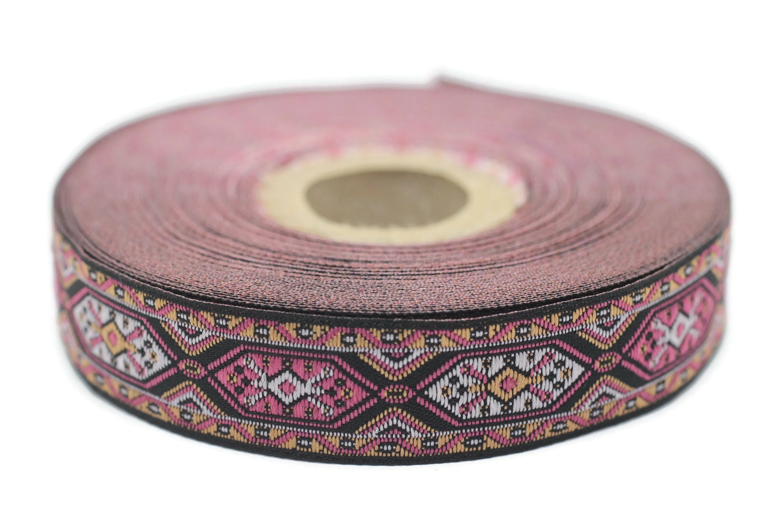 18 mm Anatolian Kilim Jacquard Ribbons (0.70 inches), Upholstery Fabric, Woven Trim, Drapery Curtain Making Border 18588