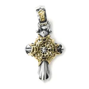 2005 Cross with 18k Web and Silver Spider