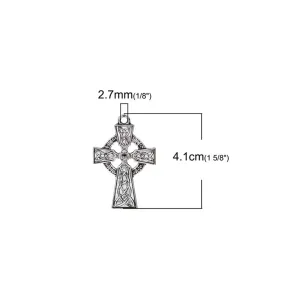 5 Pcs Tibetan Silver EASTER SILVER CROSS 41mm x 27mm Charms Pendants, Lead & Nickel Free Metal Charms Pendants Beads