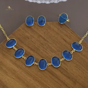 7 Stone Oval Choker Combo Set