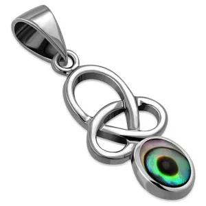 Abalone Shell Celtic Knot Silver Pendant