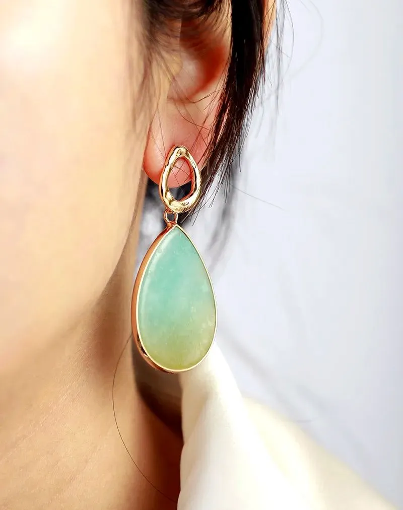 Authentic Amazonite Teardrop Earrings