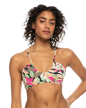 Beach Classics Fashion Bralette Bikini Top in Anthracite Palm