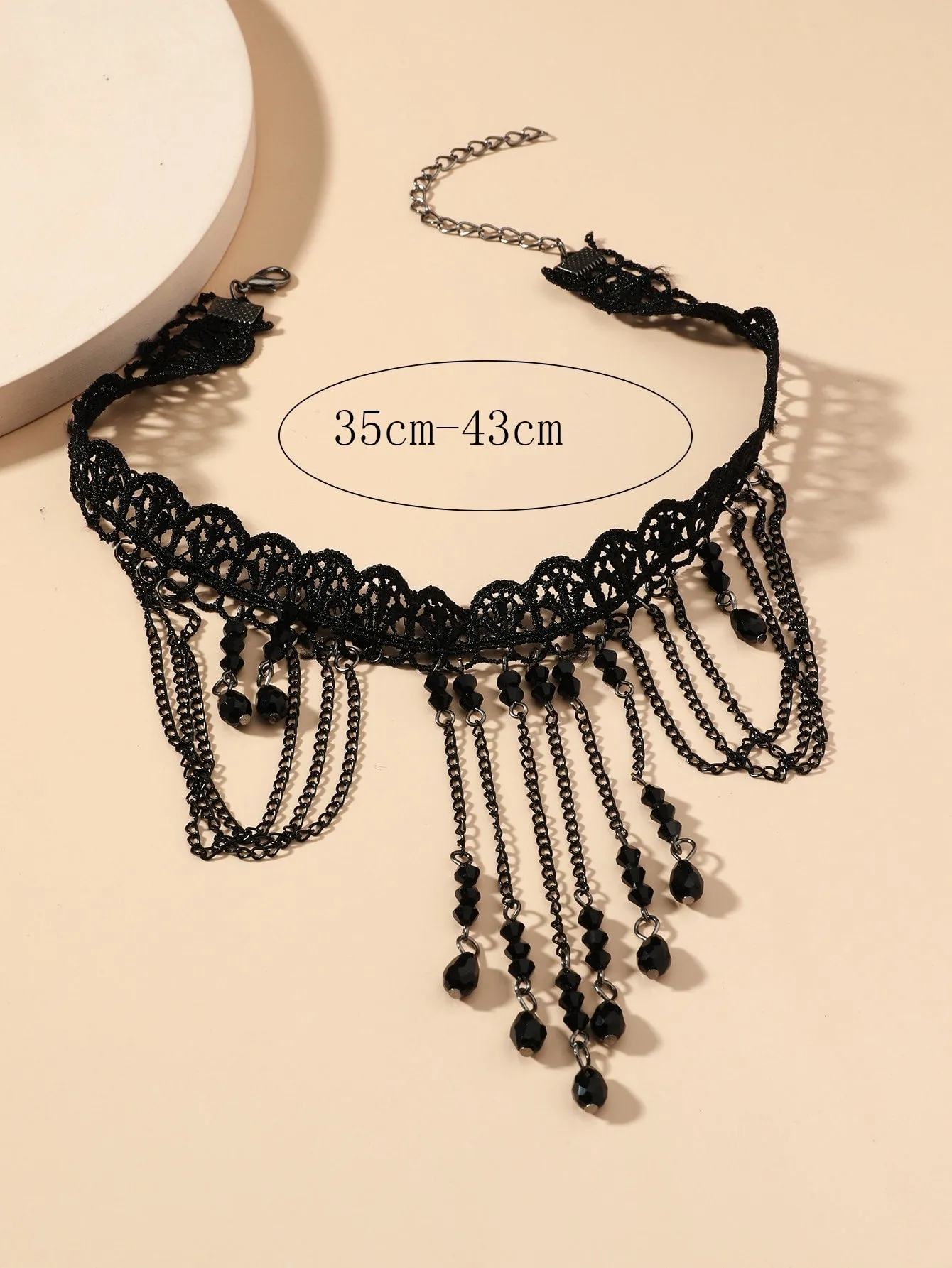 Bead Tassel Decor Choker Elegant Jewelry Lace Jewelry Lace Necklace