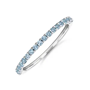 Bijou Collection 0.29ct Swiss Blue Topaz Half Eternity Ring | 9K White Gold