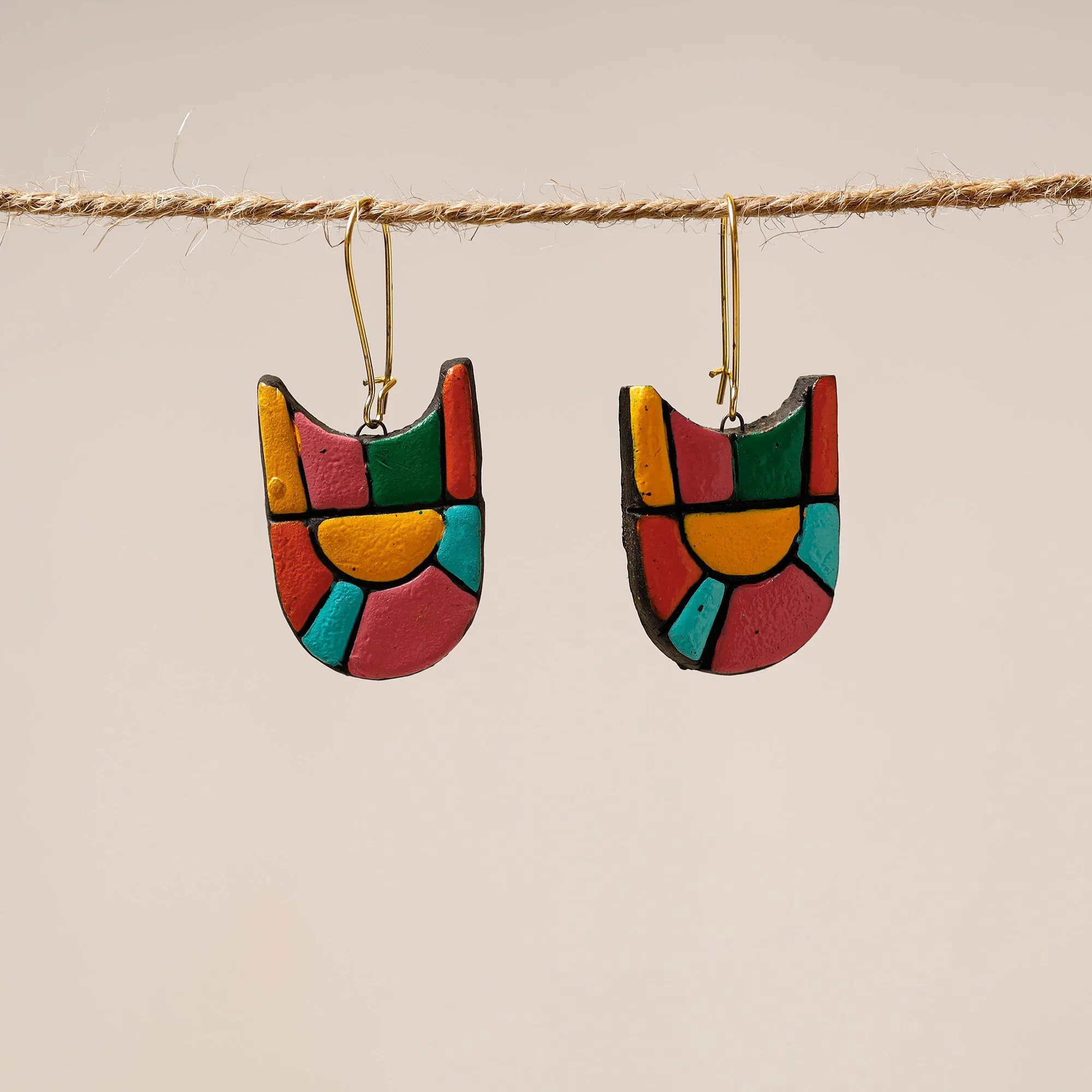 Bishnupur Handpainted Terracotta Earrings 47