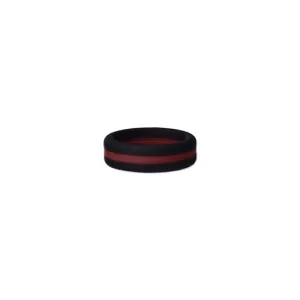 Black/Maroon Stripe Silicone Ring