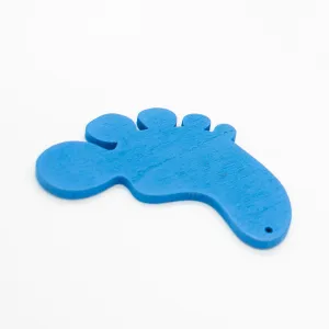 Blue Baby Feet Laser Cut Wooden Motif Pendant Charm