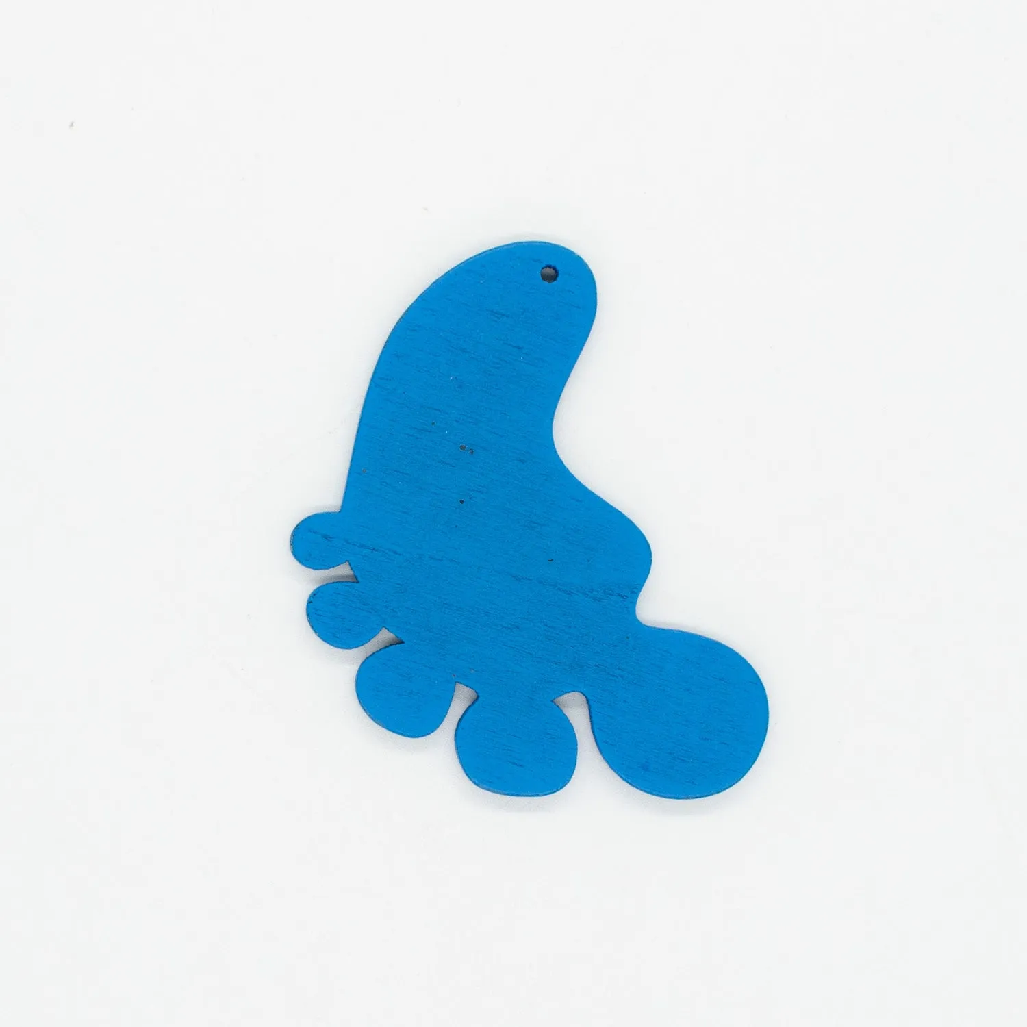 Blue Baby Feet Laser Cut Wooden Motif Pendant Charm