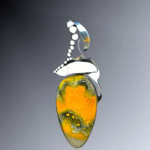 Bumble Bee Jasper Silver Pendant