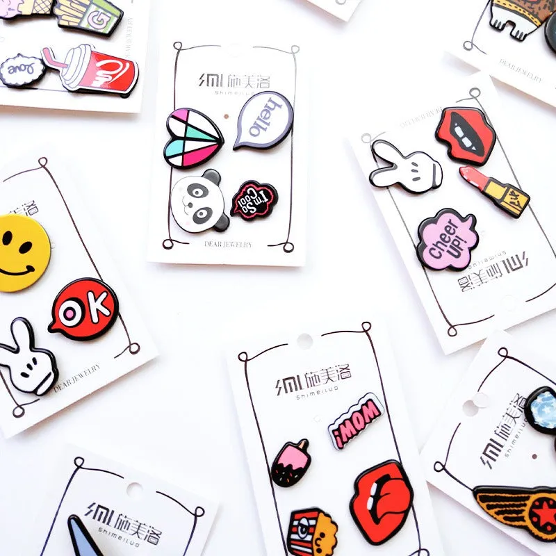 Cartoon Collar Acrylic Badge Enamel Pins