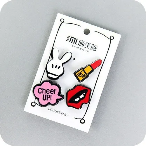 Cartoon Collar Acrylic Badge Enamel Pins