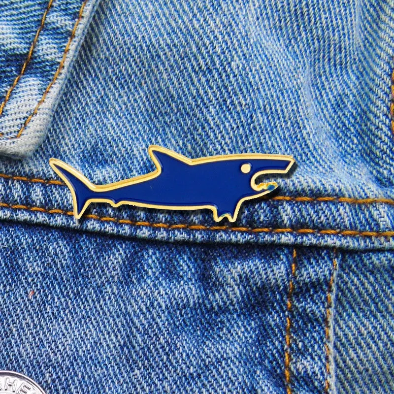 Cartoon Style Cute Pin Fish Whale Alloy Enamel Unisex Brooches