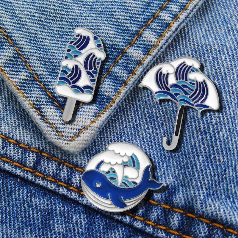 Cartoon Style Cute Pin Fish Whale Alloy Enamel Unisex Brooches