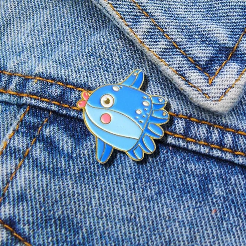 Cartoon Style Cute Pin Fish Whale Alloy Enamel Unisex Brooches