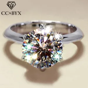 CC&BYX   1.25CT 925 Sterling Silver & Cubic Zirconia Solitaire Cocktail/Engagement Ring