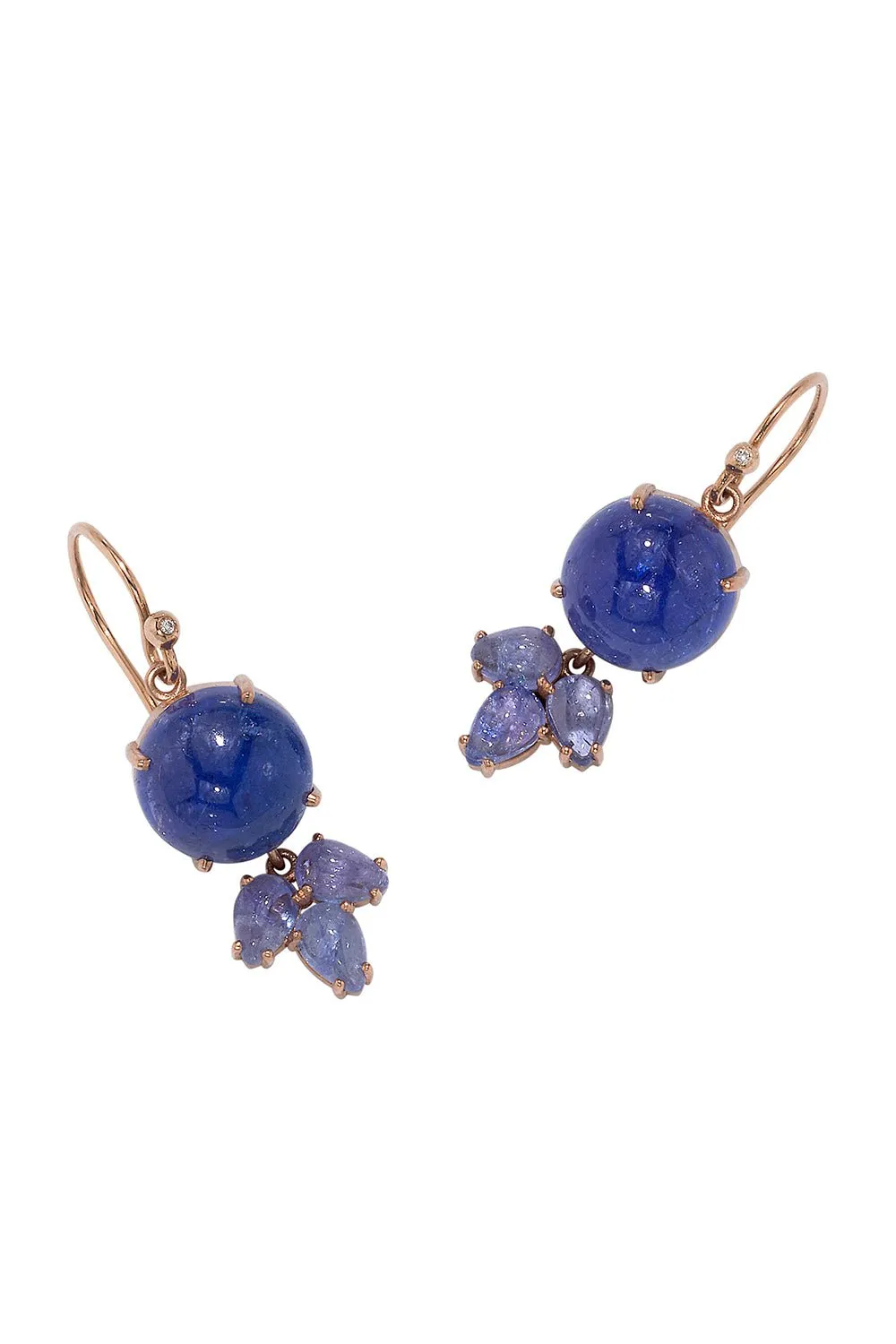 Classic Cabochon Tanzanite Earrings