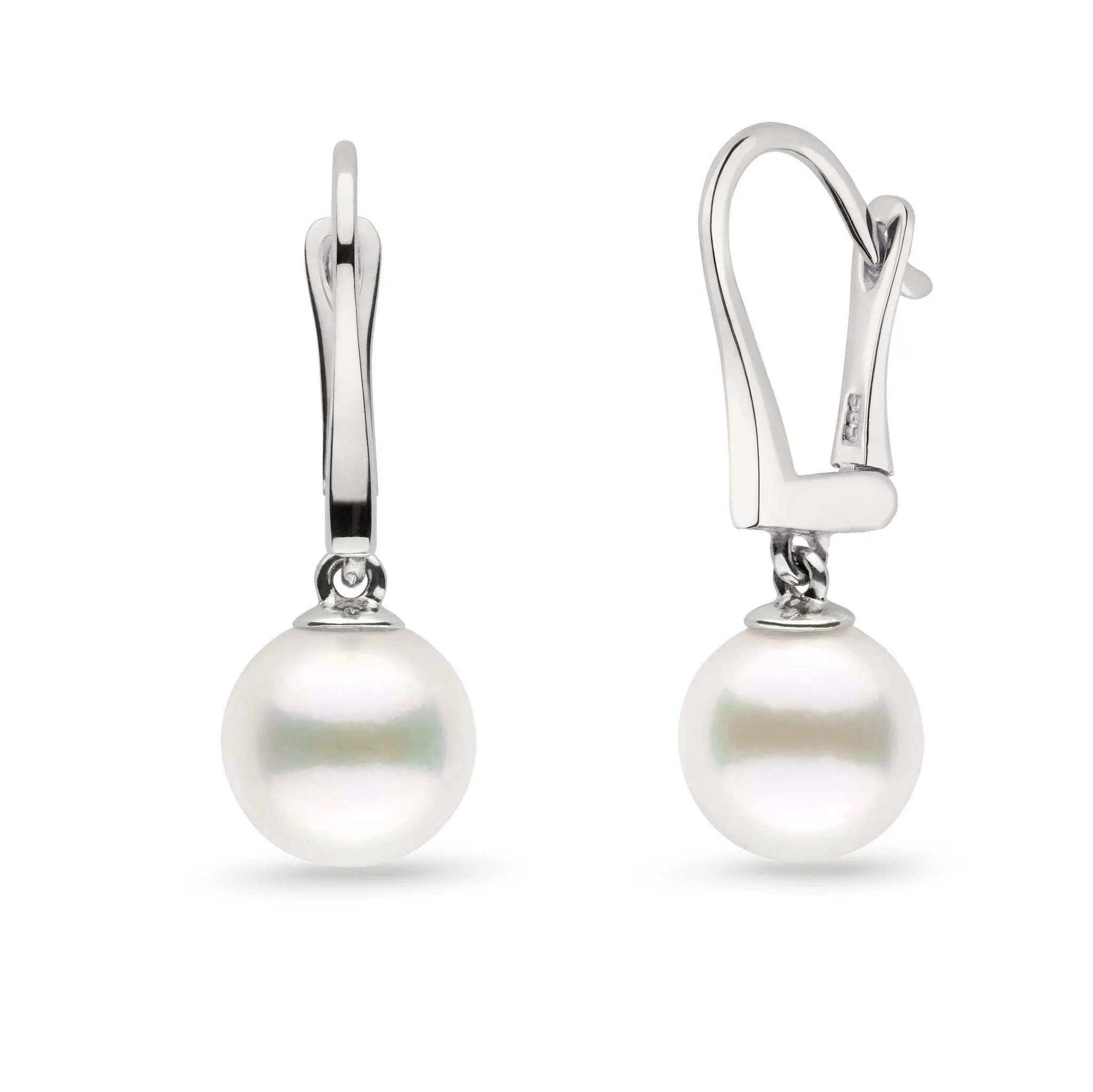 Classic Collection White Freshadama Freshwater 9.0-10.0 mm Pearl Dangle Earrings