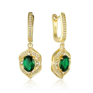 Classic Drop Green Cubic Zirconia Earrings