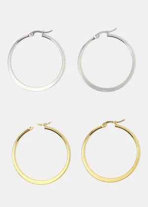 Classic Flat Hoop Earrings