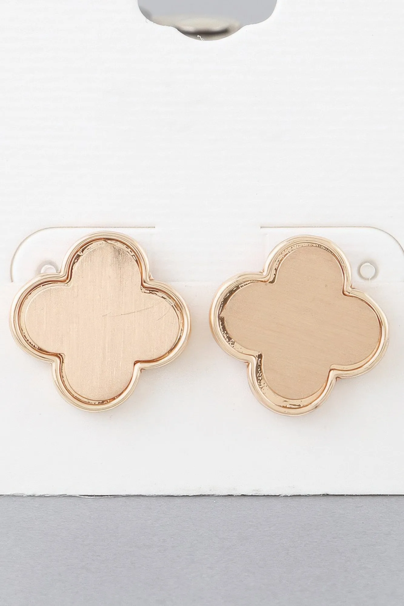 Classic Gold Clover Stud Earrings