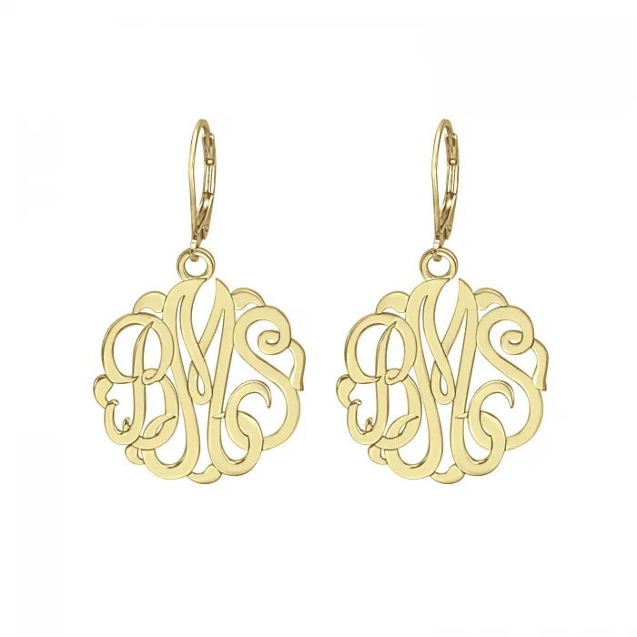 Classic Monogram Earrings - Leverback