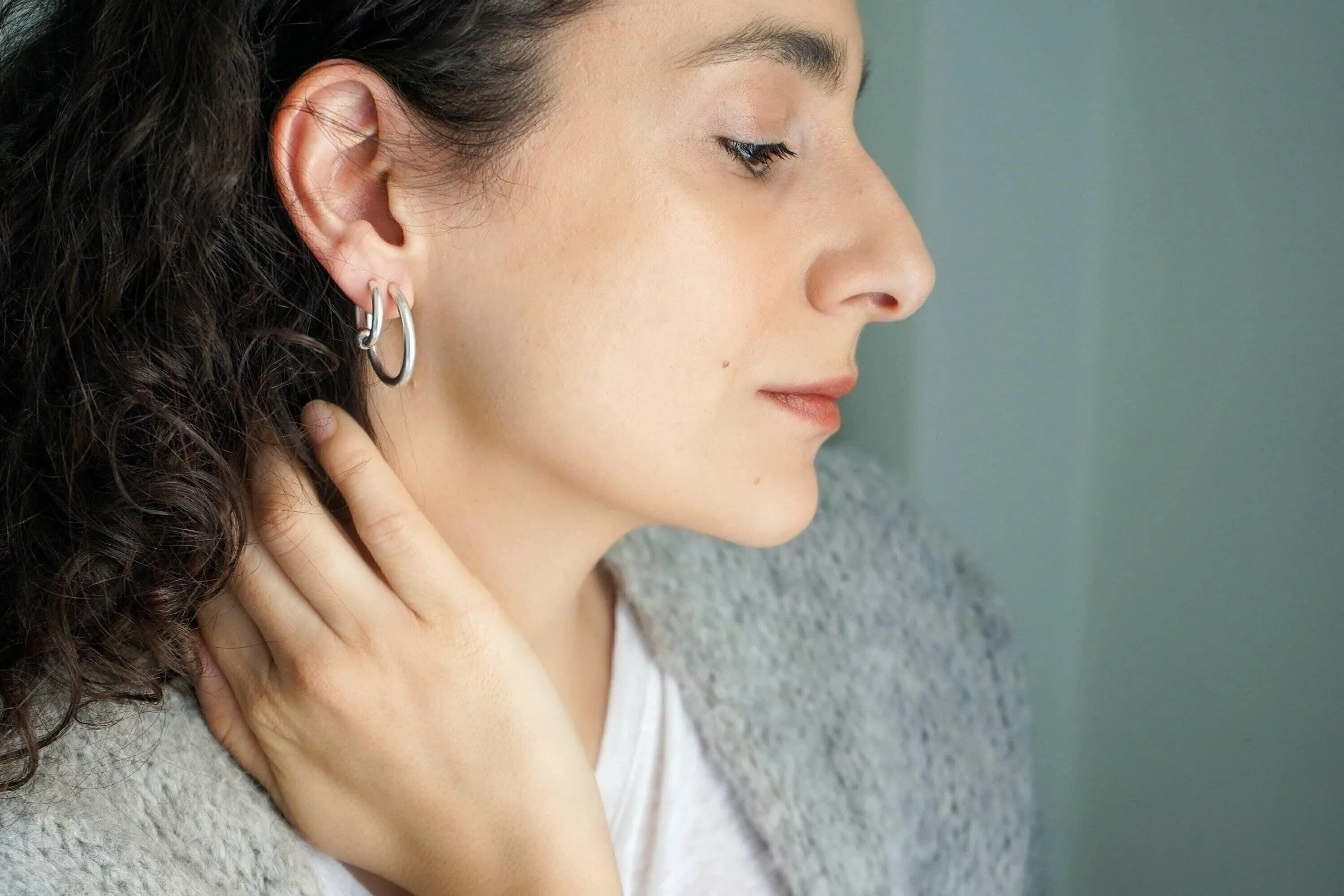 Classic Silver Open Hoop Earrings