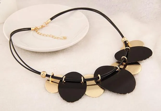 Collier Femme Bijoux Fashion Statement Necklaces & Pendants for Women Maxi Vintage Accessories Choker PU Leather Collar Jewelry