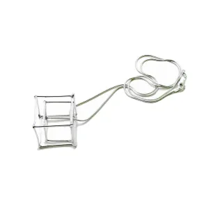 CUBE - SILVER - CU016 2 Cube Pendants