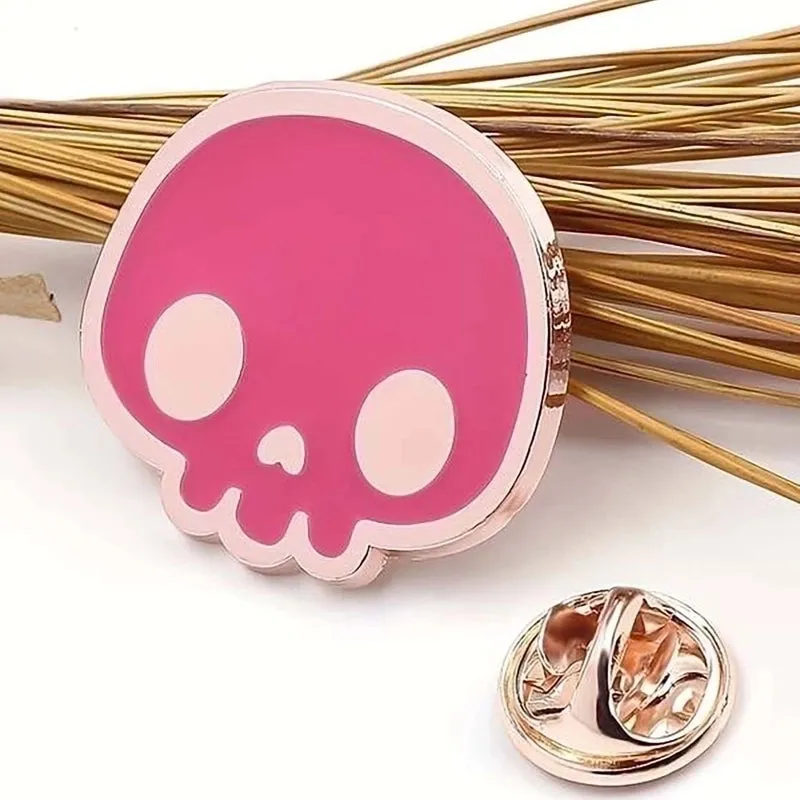 Cute Pin Skull Alloy Metal Enamel Unisex Brooches