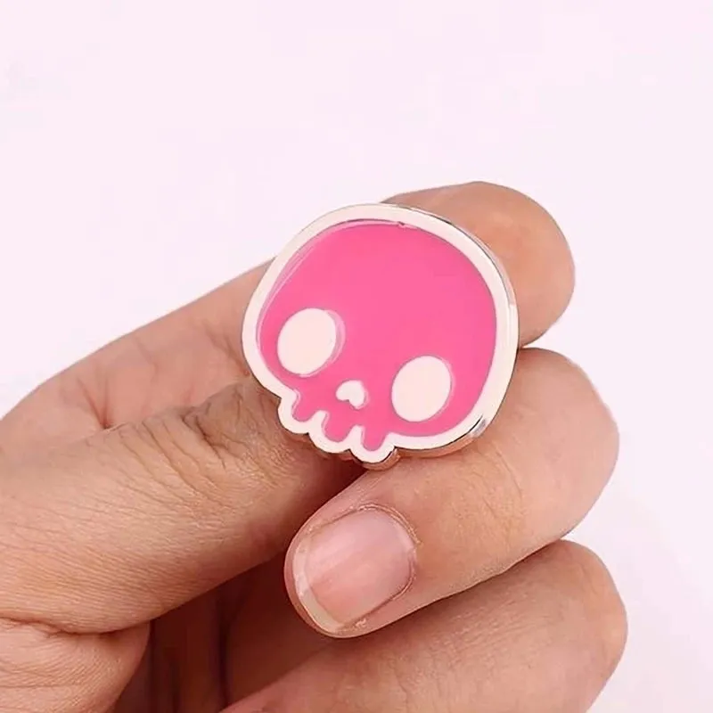 Cute Pin Skull Alloy Metal Enamel Unisex Brooches