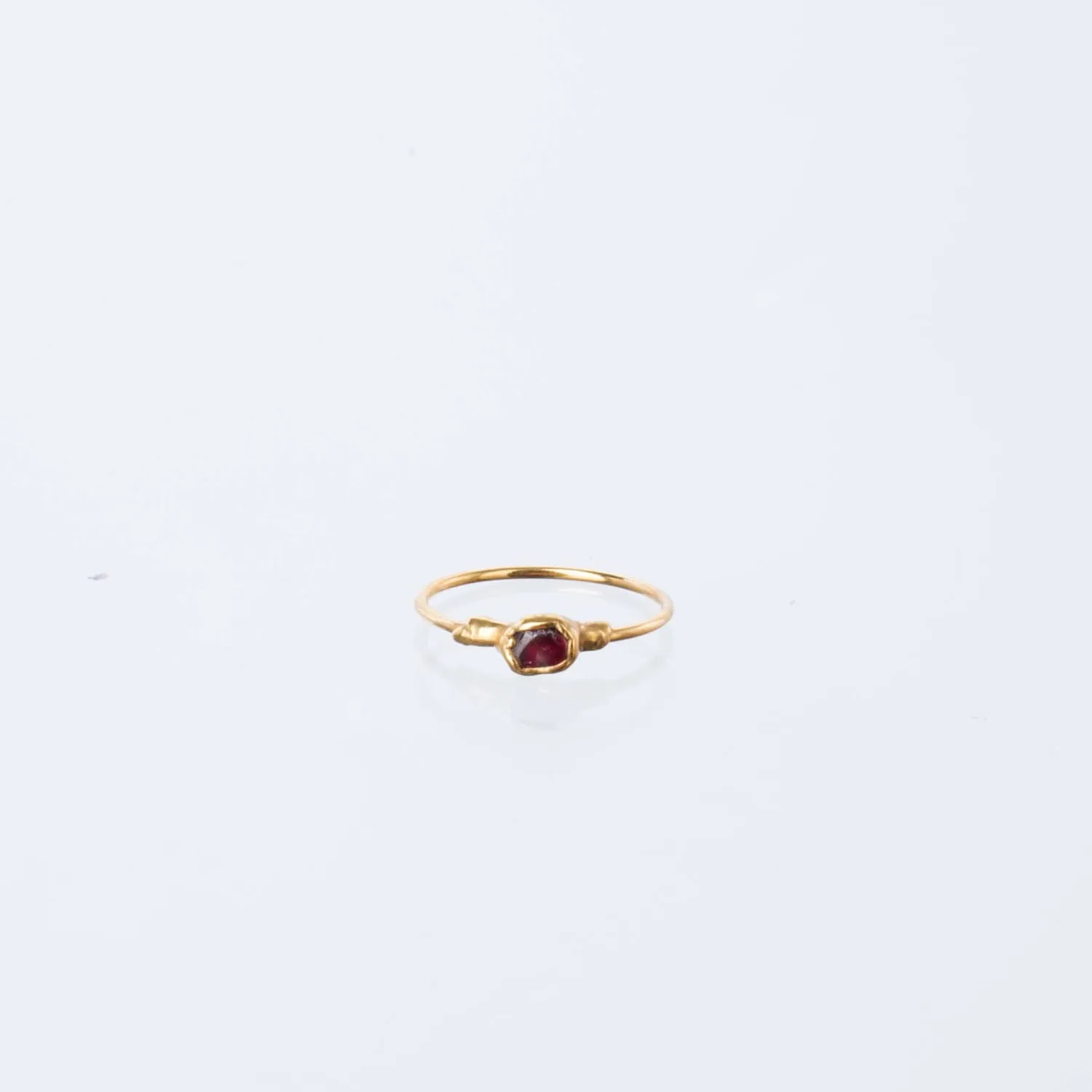 Dainty Raw Garnet Ring