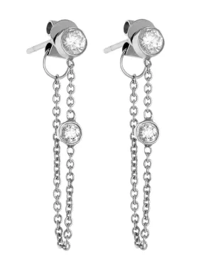 Deluxe Classic Chain Earrings - White Gold