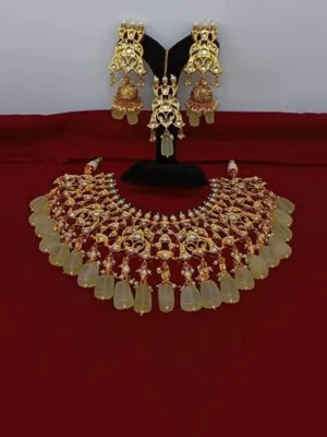 Design Jadau Choker Earring And Teeka Set