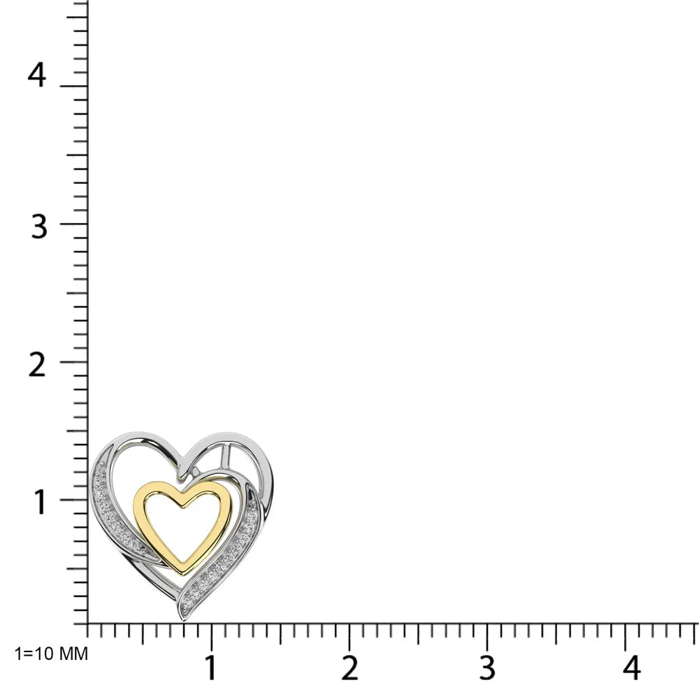 Diamond 1/20 Ct.Tw. Heart Pendant in 925 Silver